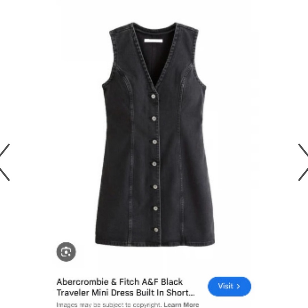 Abercrombie & Fitch Charcoal Denim V-Neck Dress